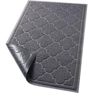 Door Mat Large 24x36 Inch Indoor Outdoor Doormat, Non-Slip, Grey